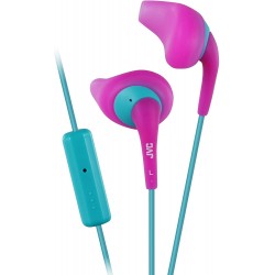 Headphones JVC Gumy Sport HA-ENR15 Earbuds - in Ear Headphones with Nozzle Secure Comfort Fit, Sweat Proof, 3.3ft Color Cord iPhone Compatible Slim Plu