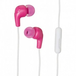 Headphones Gumy Plus Earbuds with Mic and Remote for Connected Devices - Silicone Ear Pieces Pink