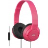 Headphones JVC Lightweight Flat Foldable On Ear Colorful Headband with Mic, Red (HASR185R)