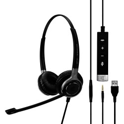 Headphones SENNHEISER SC 665 USB (507257) - Double-Sided Business Headset UC Optimized and Skype for Certified Mobile Phone, Tablet, Softphone, PC (B
