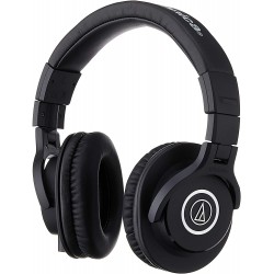 Headphones Audio-Technica ATH-M40x Professional Studio Monitor Headphone, Black, with Cutting Edge Engineering, 90 Degree Swiveling Earcups, Pro-grade