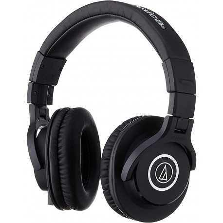 Headphones Audio-Technica ATH-M40x Professional Studio Monitor Headphone, Black, with Cutting Edge Engineering, 90 Degree Swiveling Earcups, Pro-grade