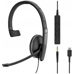 Headphones SENNHEISER SC 135 USB-C (508355) - Single-Sided (Monaural) Headset for Business Professionals with HD Stereo Sound, Noise-Canceling Microp