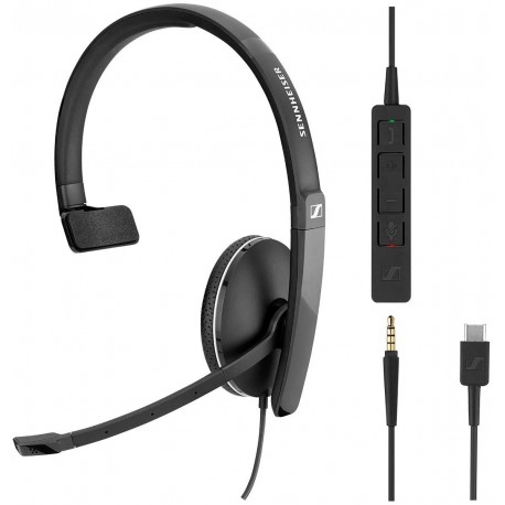 Headphones SENNHEISER SC 135 USB-C (508355) - Single-Sided (Monaural) Headset for Business Professionals with HD Stereo Sound, Noise-Canceling Microp
