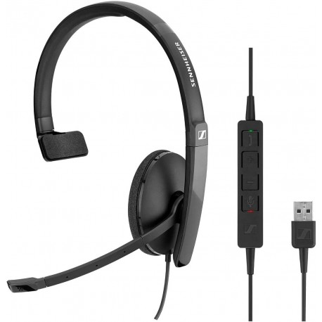 Headphones SENNHEISER SC 130 USB (508314) - Single-Sided (Monaural) Headset for Business Professionals with HD Stereo Sound, Noise Canceling Micropho