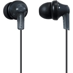 Headphones PANASONIC ErgoFit In-Ear Earbud Headphones RP-HJE120K Dynamic Crystal-Clear Sound, Ergonomic Comfort-Fit, 9mm, Black, PACK, No Mic