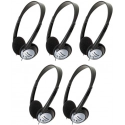 Headphones PANASONIC RP-HT21 Lightweight Headphones with XBS (5 Pack)