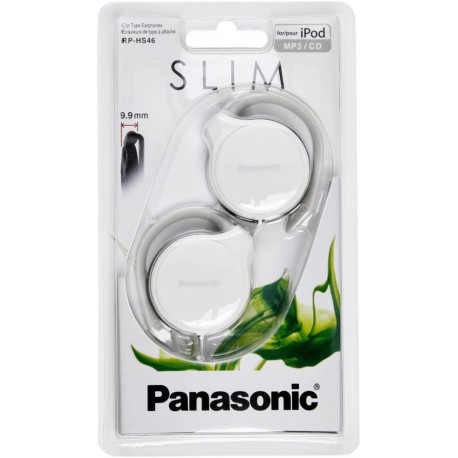 Headphones PANASONIC RPHS46EW WHITE Slim Headphones Clip Type Earphones RP-HS46
