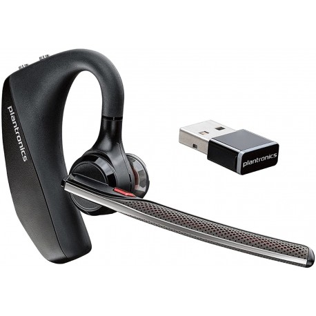 Headphones Plantronics - Voyager 5200 UC (Poly) Bluetooth Single-Ear (Monaural) Headset USB-A Compatible to connect your PC and/or Mac Works with Teams