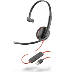 Headphones Plantronics - Blackwire 3210 Wired, Single Ear (Monaural) Headset with Boom Mic USB-A to connect your PC and/or Mac