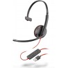 Headphones Plantronics - Blackwire 3210 Wired, Single Ear (Monaural) Headset with Boom Mic USB-A to connect your PC and/or Mac