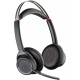 Headphones Plantronics - Voyager Focus UC (Poly) Bluetooth Dual-Ear (Stereo) Headset with Boom Mic -USB-A Active Noise Canceling -Connects to PC/Mac Co