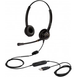 Headphones USB Headset with Microphone Noise Cancelling and Volume Controls, Computer PC Headphone Voice Recognition Mic for Dragon Teams Zoom Skype Ly
