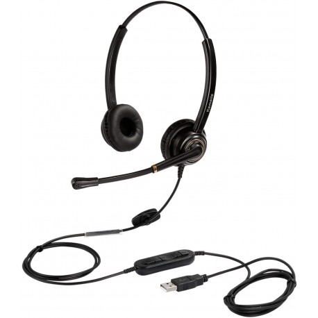 Headphones USB Headset with Microphone Noise Cancelling and Volume Controls, Computer PC Headphone Voice Recognition Mic for Dragon Teams Zoom Skype Ly