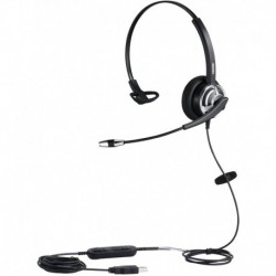 Headphones USB Headset with Microphone Noise Cancelling & Mic Mute, Mono Computer Headphone for Call Center Office Business PC Softphone Calls Microsof