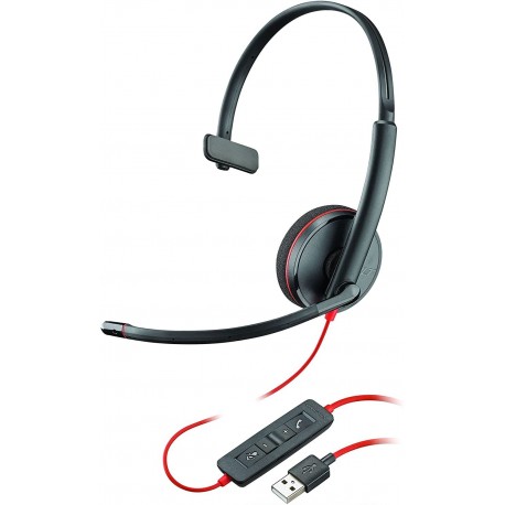 Headphones Plantronics Blackwire C3210 Headset Noise Cancelling Soundguard and Flexible Microphone Arm - Black