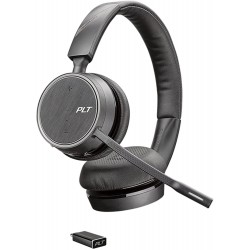 Headphones Plantronics - Voyager 4220 UC USB-C (Poly) Bluetooth Dual-Ear (Stereo) Headset Connect to PC, Mac, & Desk Phone Noise Canceling Works with T