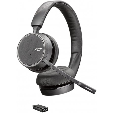 Headphones Plantronics - Voyager 4220 UC USB-C (Poly) Bluetooth Dual-Ear (Stereo) Headset Connect to PC, Mac, & Desk Phone Noise Canceling Works with T