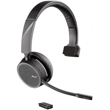 Headphones Plantronics - Voyager 4210 UC USB-C (Poly) Bluetooth Single-Ear (Monaural) Headset Connect to PC, Mac, & Desk Phone Noise Canceling Works wi