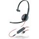Headphones Plantronics Blackwire C3215 Mono Headset with USB-A & 3.5mm Connection, Noise Cancelling, Soundguard and Flexible Microphone Arm - Black