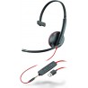 Headphones Plantronics Blackwire C3215 Mono Headset with USB-A & 3.5mm Connection, Noise Cancelling, Soundguard and Flexible Microphone Arm - Black