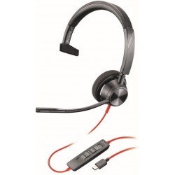 Headphones Plantronics Blackwire 3310 USB-C Headset, Black (213929-01)
