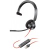 Headphones Plantronics - Blackwire 3310 USB-A Wired, Single Ear (Mono) Headset with Boom Mic to Connect Your PC and/or Mac Works Teams, Zoom & More