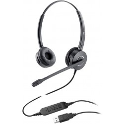 Headphones Call-Center USB-Headset with Microphone Computer-Headphone - Noise Cancelling Mic&Mute PC UC Teams Skype for Business