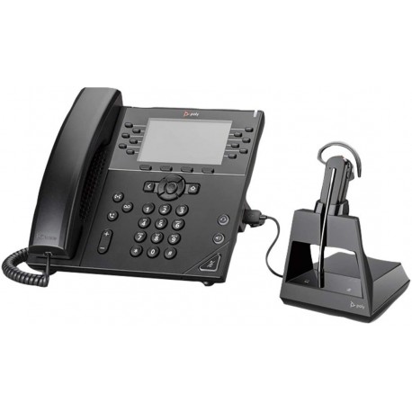 Headphones Plantronics - Voyager 4245 Office (Poly) Bluetooth Convertible Headset with 3 Wearing Styles Connect to PC/Mac, Mobile & Desk Phone Works Te