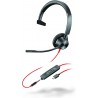 Headphones Plantronics - Blackwire 3315 Wired, Single Ear (Mono) USB-C Headset with Boom Mic (Poly) Connect to PC/Mac via or Mobile/Tablet 3.5 mm Conne