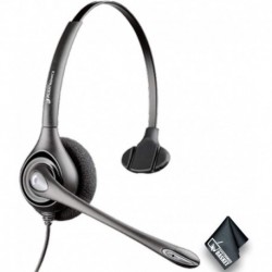 Headphones Plantronics H251H SupraPlus Wideband Monaural Headset (87128-01) Essential Bundle