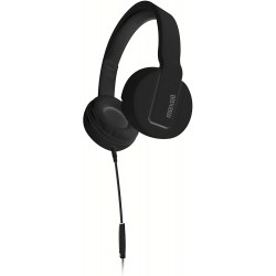 Headphones Maxell 290103 Comfort Fit Solids Headphones with Tangle-Free Flat Cable and In-Line Microphone - Black