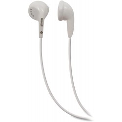 Headphones Maxell 190599 Dynamic Sound Wired Lightweight Extended Use Design Stereo Ear Bud - White (Value)