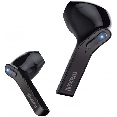 Headphones Maxell Jelleez True Wireless Bluetooth 5.0 Earbuds + Rubberized Charging Case & - Secure Comfort Fit IPX4 Sweat Resistance - 9-Hr Playtime E