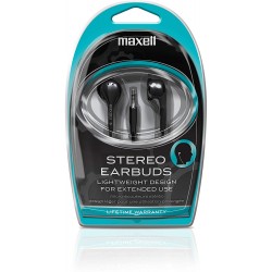 Headphones Maxell 190568 Snug Fit Stereo Sound Stylish Wired Lightweight and Comfortable Ear Buds with 3.5mm Headphone Jack