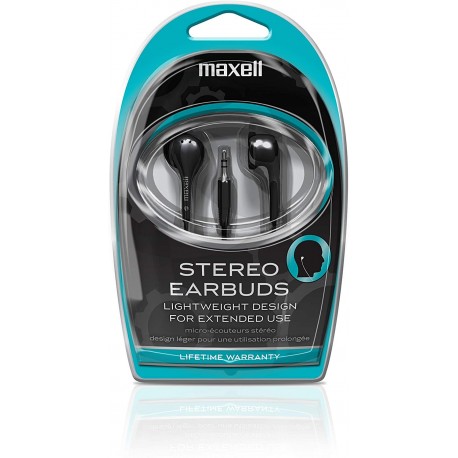 Headphones Maxell 190568 Snug Fit Stereo Sound Stylish Wired Lightweight and Comfortable Ear Buds with 3.5mm Headphone Jack