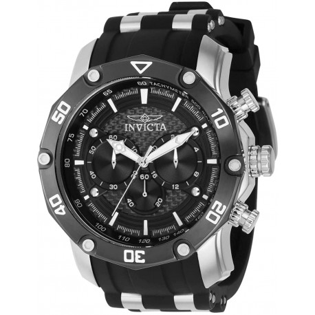 Invicta Men's Pro Diver Stainless Steel Quartz Watch with Silicone Strap, Black, 26 (Model: 37716)
