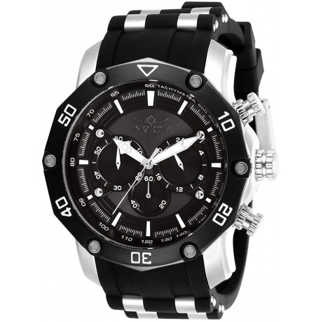 Invicta Men's Pro Diver Stainless Steel Quartz Watch with Silicone Strap, Black, 26 (Model: 28753)