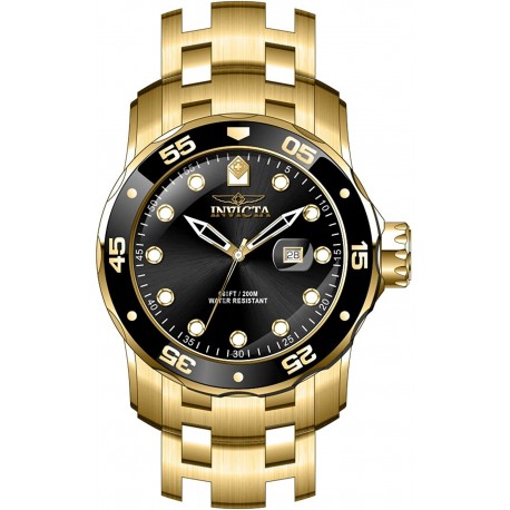 Invicta Men's Pro Diver Quartz Watch with Stainless Steel Strap, Gold, 26 (Model: 39085)
