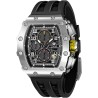 TSAR BOMBA Luxury Mens Watches Square Analog 50M Waterproof Tonneau Chronograph Replica Unique Cool Sport Watch for Men Premium Men’s Silver Wrist Wat