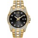 Bulova Box Set Quartz Calendar Mens Watch, Stainless Steel Crystal , Gold-Tone (Model: 98K107)