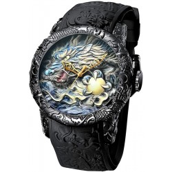 Men's Fashion Big Dial 3D Sculpture Dragon Watches Men Quartz Watches Luxury Exquisite Creative Watch