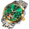 OLEVS Automatic Mechanical Men Watch Moon Phase Stainless Steel Dress Fashion Business Luminous Waterproof Date Week Male Wrist Watch