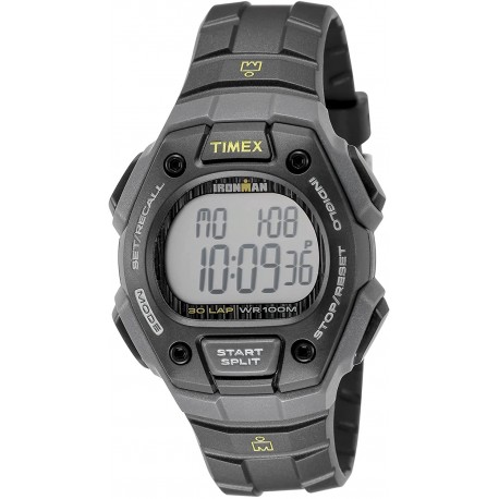 Timex Unisex Quartz Watch with LCD Dial Digital Display and Black Resin Strap