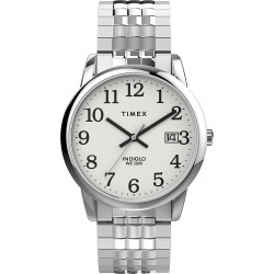 Timex Men's Easy Reader Quartz Stainless Steel Strap, Silver, 20 Casual Watch (Model: TW2V05400)
