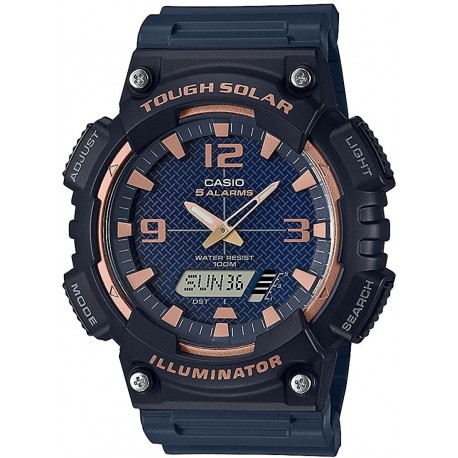 Casio Solar Powered Quartz Resin Strap, Black, 28.4 Casual Watch (Model: AQ-S810W-2A3VCF)