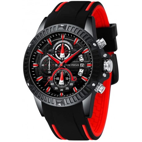 Mens Sport Watches Military Waterproof Multifunction Chronograph Watch Luminous Silicon Strap Casual Watches for Men Fashion Business Wrist Watch Cloc