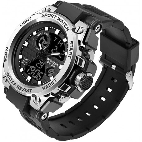 KXAITO Men's Watches Sports Outdoor Waterproof Military Watch Date Multi Function Tactics LED Alarm Stopwatch
