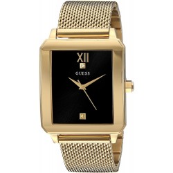 GUESS 35mm Stainless Steel Rectangular Watch with Diamond Markers