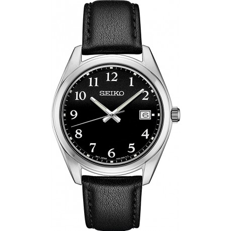 Seiko Men's Japanese Quartz Dress Watch with Stainless Steel Strap, Black, 10 (Model: SUR461)